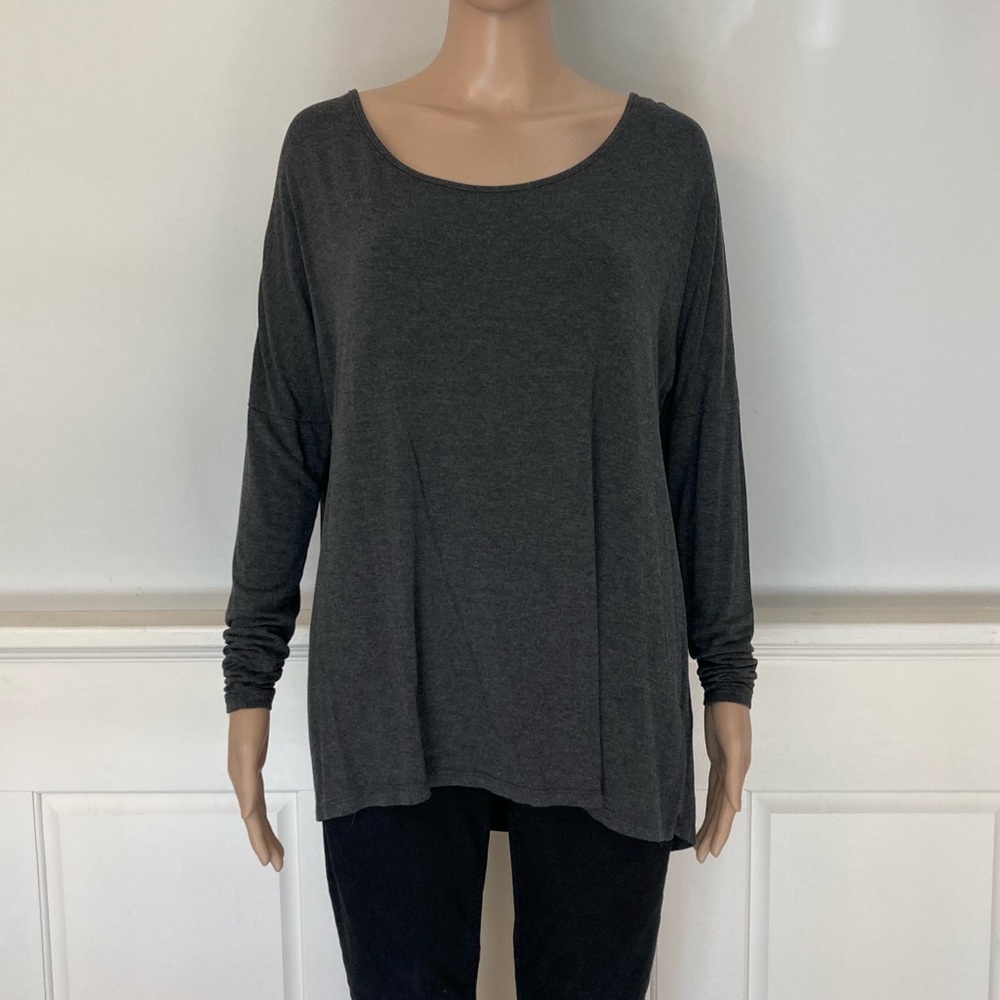 Dark Gray High-Low Blouse